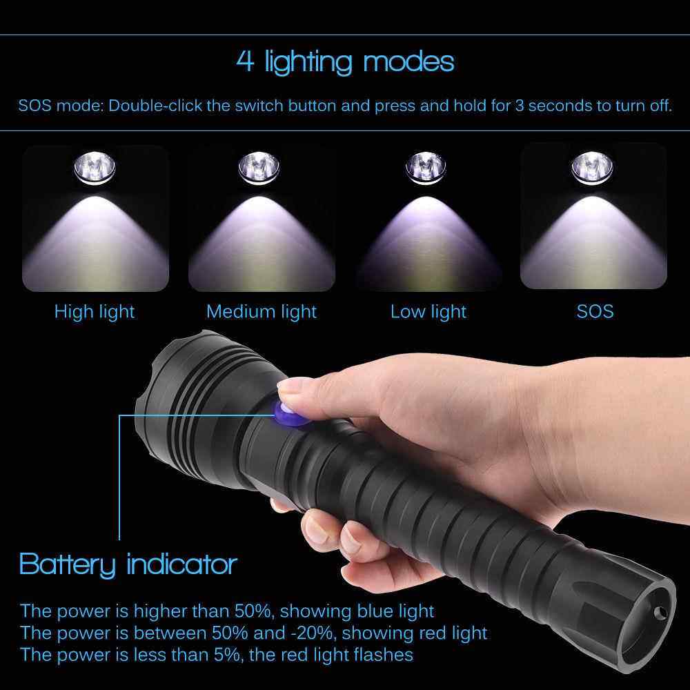 新款X户HP0A2870二代光充强电潜水手电筒外高亮LED10米4000lm