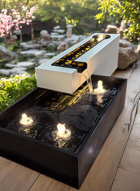 定制304不锈钢水景庭院流水摆件水池成品鱼池喷泉涌泉叠水瀑布池