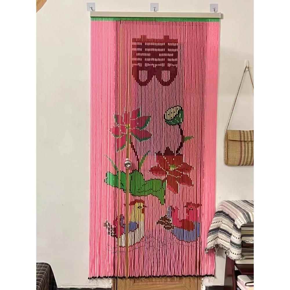 A1成0新款纯手KOC工门L帘关隔断珠帘挂帘家用屏风玄卫生间装饰帘