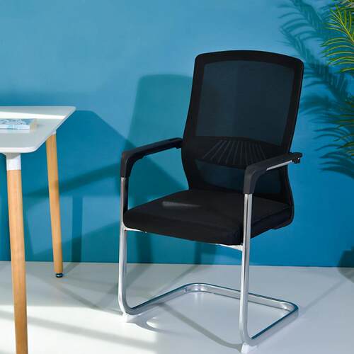 简约弓形办公电脑椅会议职员培训靠背网布座椅学生住宿家用麻将椅