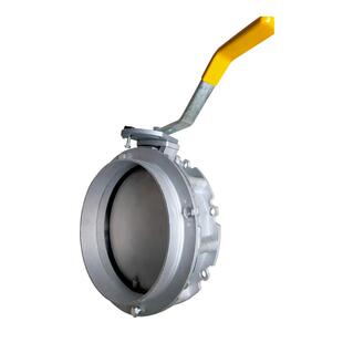 手动粉尘粉体蝶阀手不锈钢单双法兰系列泥搅拌水站涡轮柄855放D10