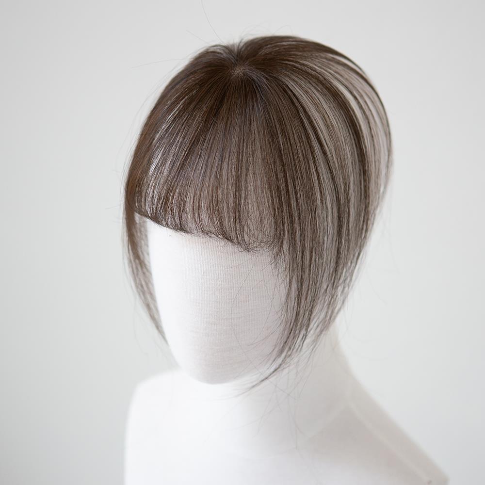 高档全手工然3额法式空气刘海假D发片 齐斜两用自然前无痕自真发