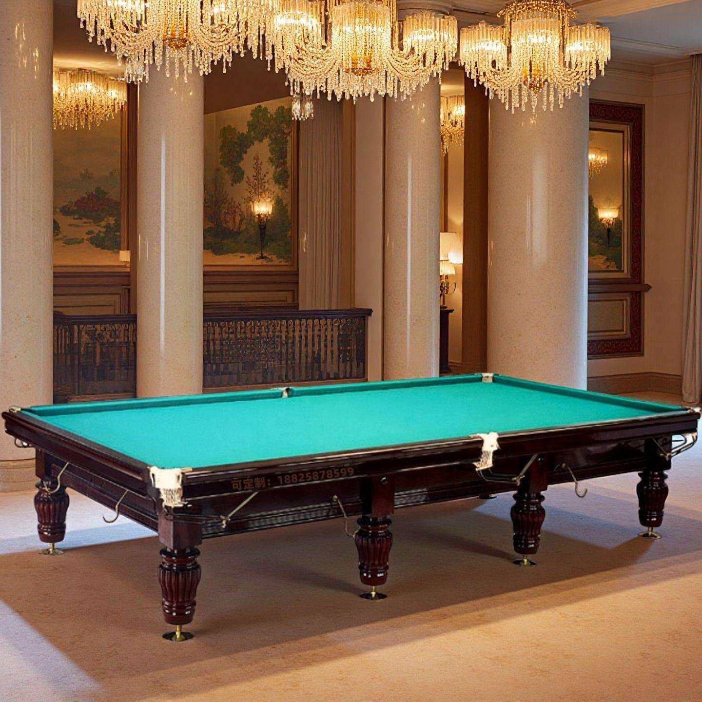 俄式台球桌标准型中式黑八桌球台商用大理石台球厅钢库台球案子桌