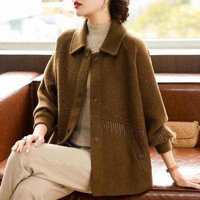 妈妈短款毛呢外套中年女装秋装结婚礼服中老年春秋婆婆婚宴上衣服