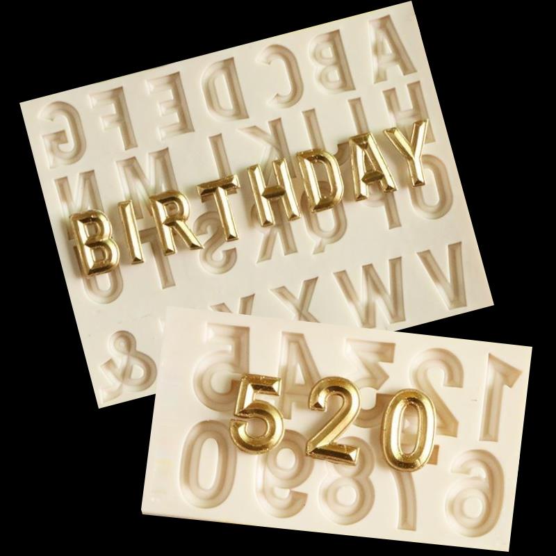 烘焙蛋糕装饰巧克力翻糖大写英文字母happy birthday模具数字磨具