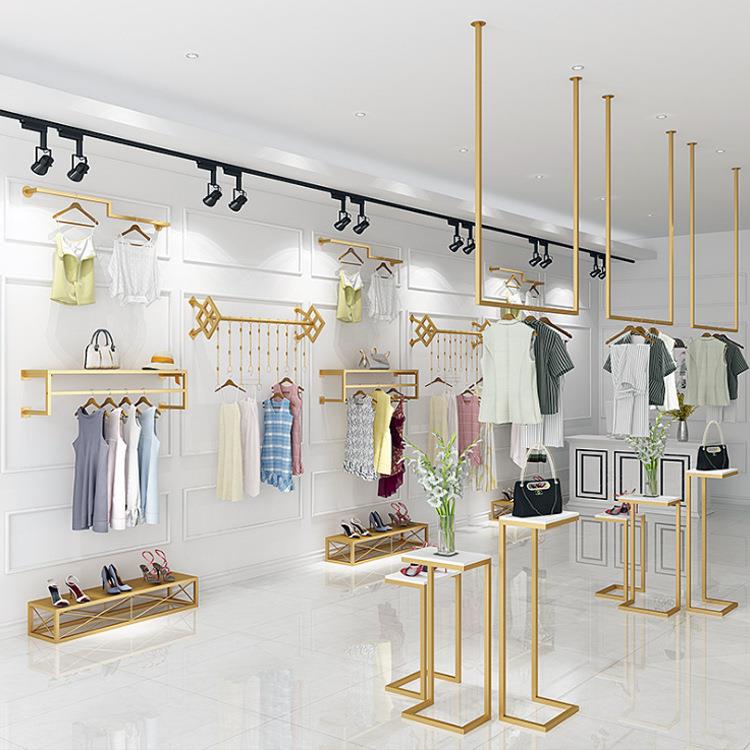 铁艺落地挂衣架衣服架子童装店上墙壁挂服装店展示架女装店陈列架