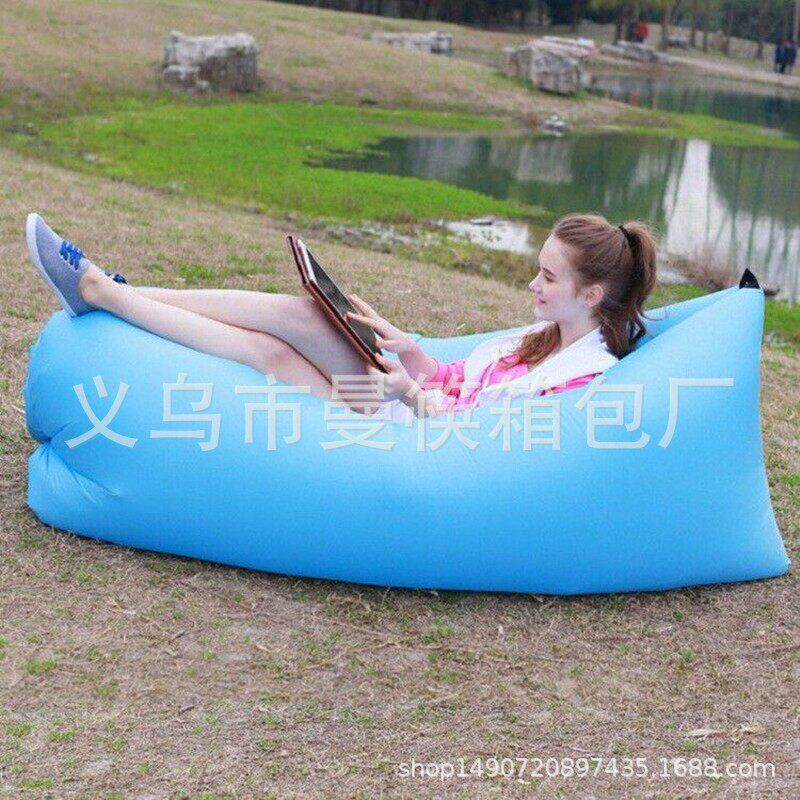 躺椅冲气成人午休户外充气沙发双人气垫床野营折叠躺式可躺单人