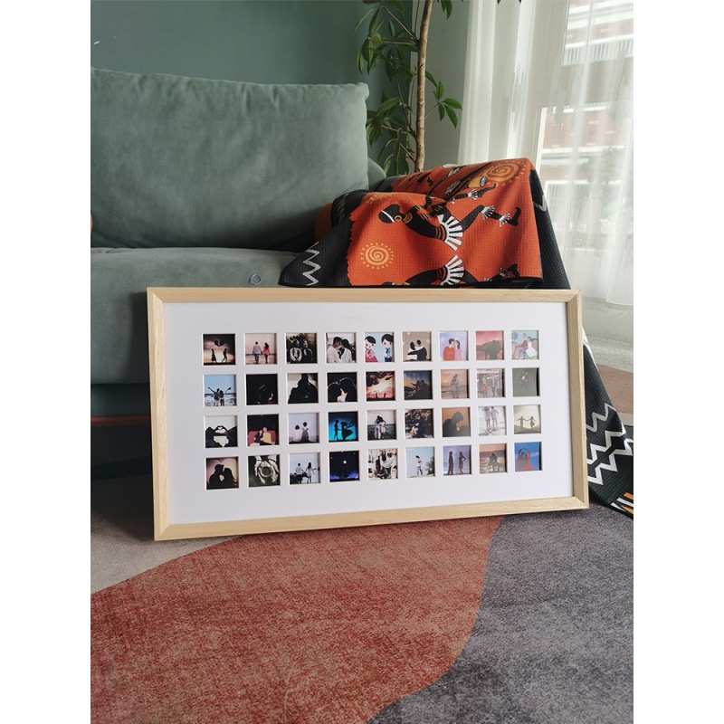 实木36/48/100宫格相框 摆台情侣纪念毕业生日diy照片画框挂墙
