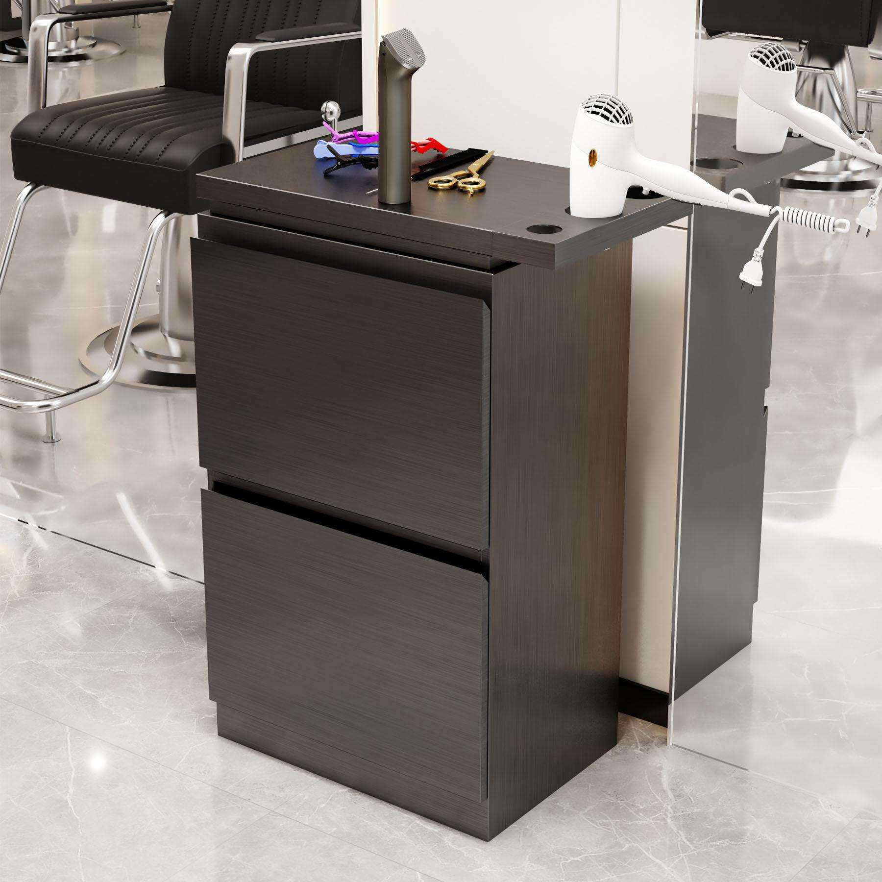 美发店不锈钢剪发柜子发廊置物架小柜推车简约理髲店工具柜