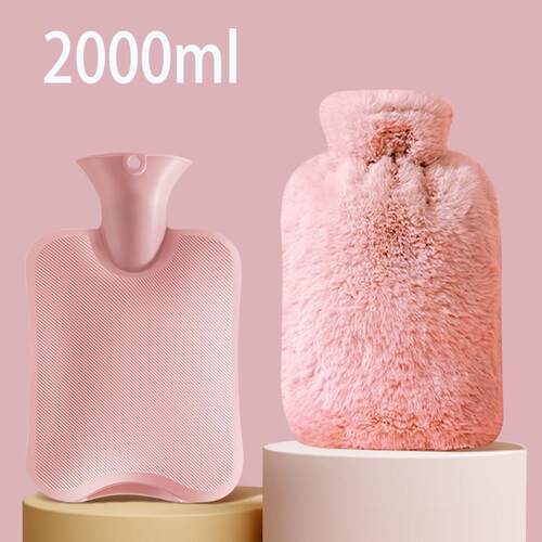 Hot Water Bottle with Solf Cover PVC 2L Hot Water Bag