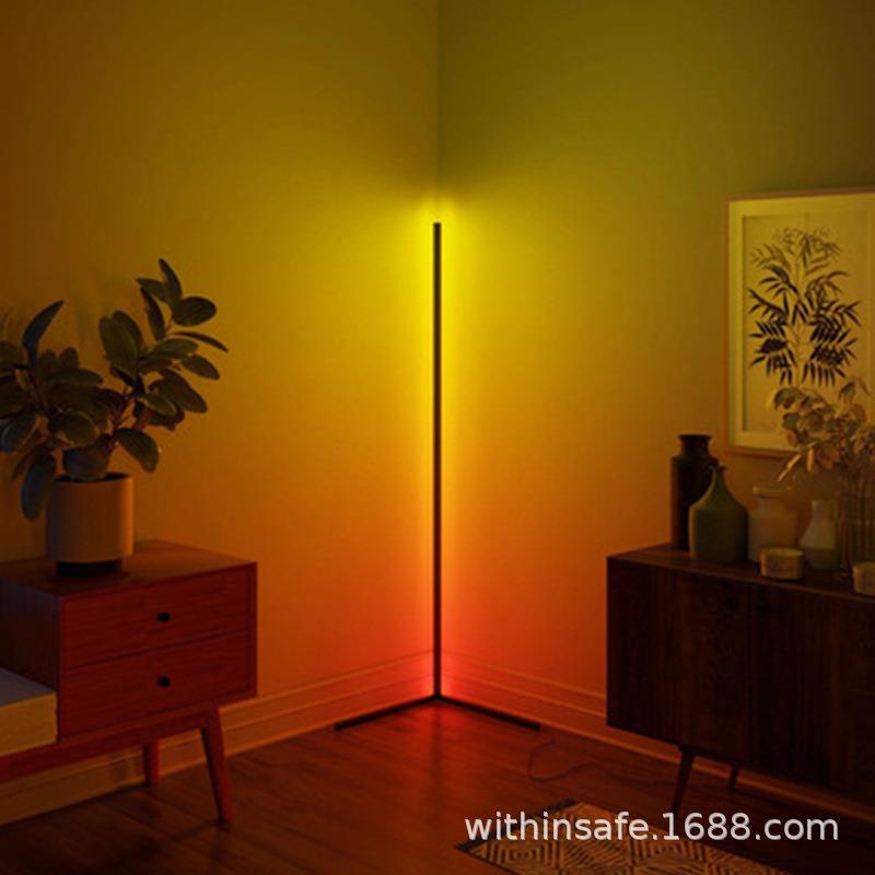 售现代直播补光灯LED七彩RGB落地灯客厅卧室墙角简约幻彩氛围灯