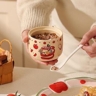 可爱陶瓷佐WSDLKALG调厨味罐套装带房放盐调料罐家用盐罐托盘调味