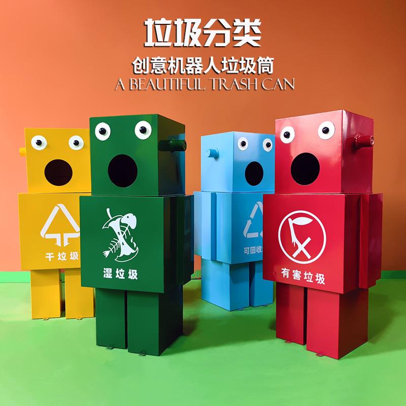 复古工业风邮筒垃圾桶摆件创意铁艺个性收纳箱储物柜家居软装道具