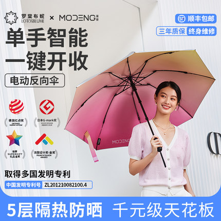 【电动反向不湿车】反向电动一键全开收自动折叠晴雨两用伞遮阳伞
