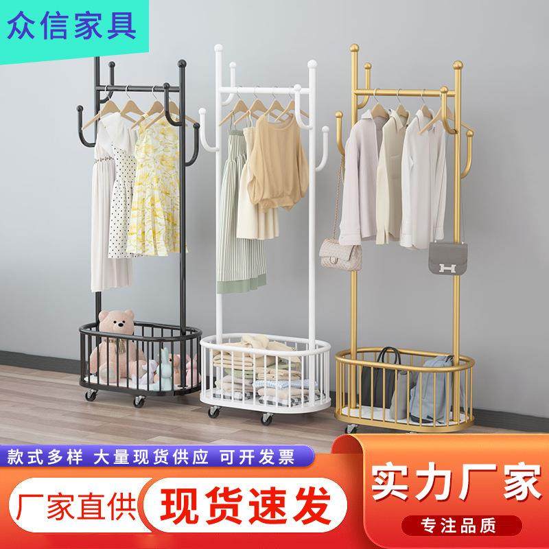 简易衣帽架落地可移动带轮家用挂衣架家用客厅晾衣架简易衣架