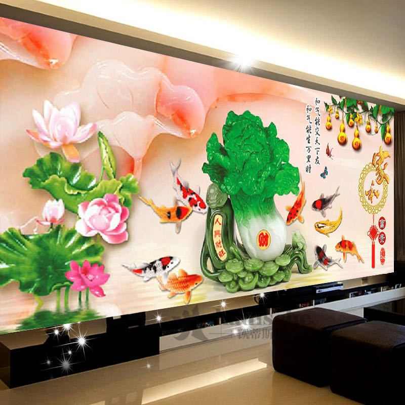 钻石画满钻家和万事兴九鱼图2024新款十字绣钻石客厅手工点钻石绣