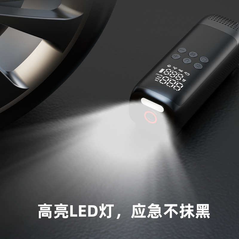 宝车载加气迷你充气泵汽车轮胎双缸打大功率车用气泵有线便携
