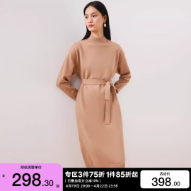 v区绫致Vero Moda针织连衣裙2024春夏针织中长裙高领直筒简约女