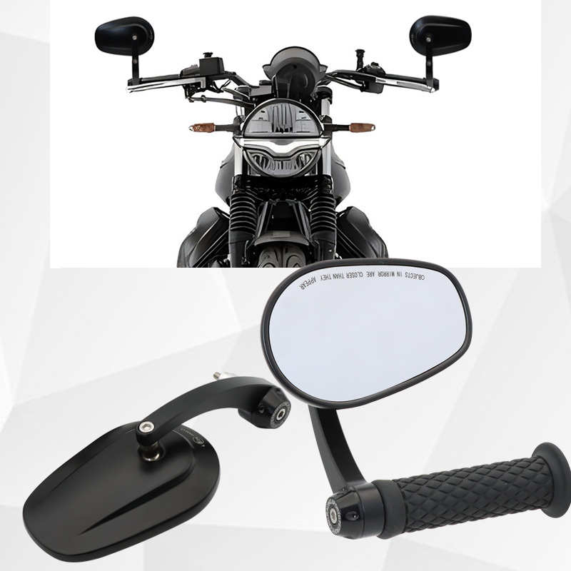 适用MOTO GUZZI 摩托古兹 V7 V9 手把镜改装车把倒车后视镜反光镜