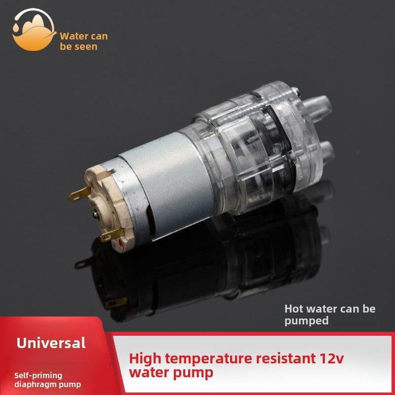 饮水机直流12V抽水泵耐高温100度长寿命自吸式隔膜泵小型365电机