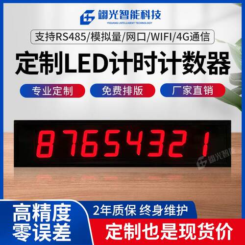 室内多功能自动计数计时LED数字计数器485工业智能显示屏电子看板