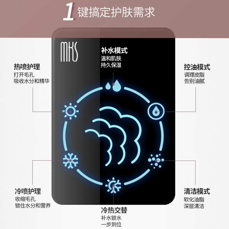 美克斯蒸脸器冷热双喷蒸脸仪家用热喷打开毛孔脸部补水纳米喷雾机