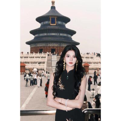 改良旗袍女新中式国风女装2025新款高级感重工刺绣黑色无袖洋装