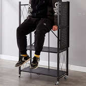 免安装 折叠置物架可移动架子客厅收纳架厨房落地多层储物收藏架