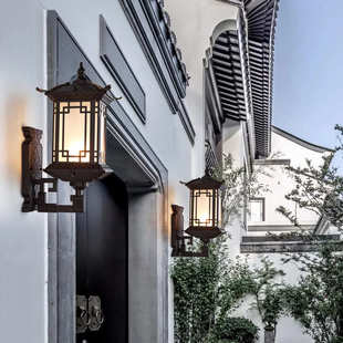 聚喜壁灯户外防水复古造型太阳能壁灯市电户外景观大门壁灯饰厂家