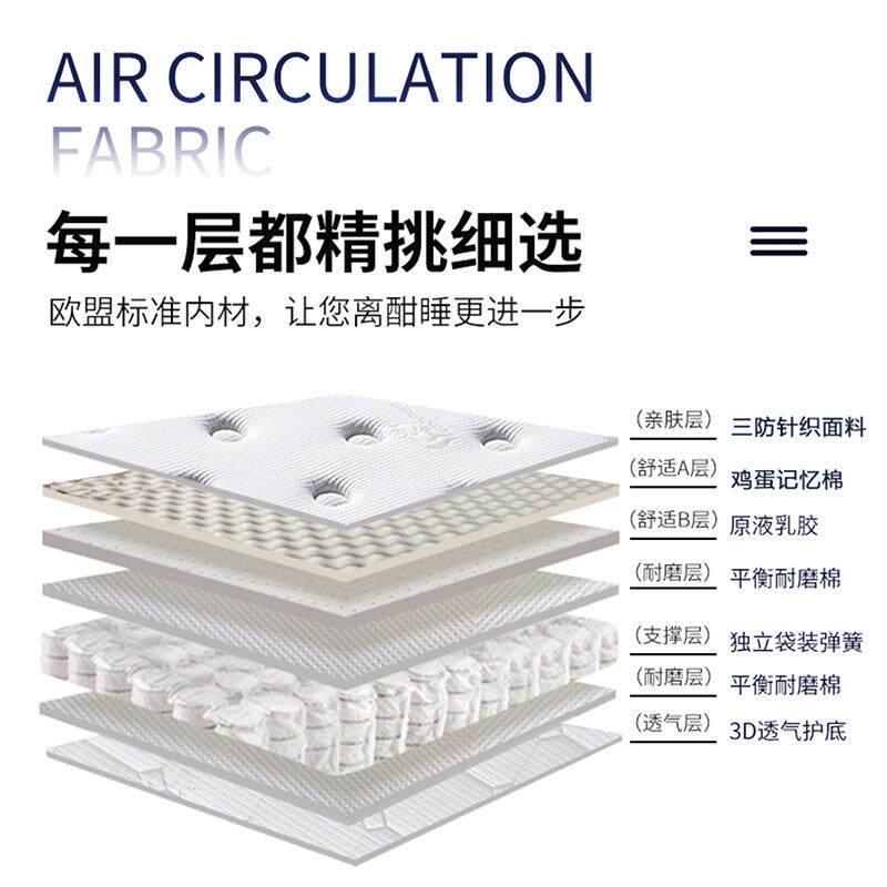 席梦思床垫家用卧室软垫1.8m加厚20cm经济型弹簧床垫天然乳胶床垫