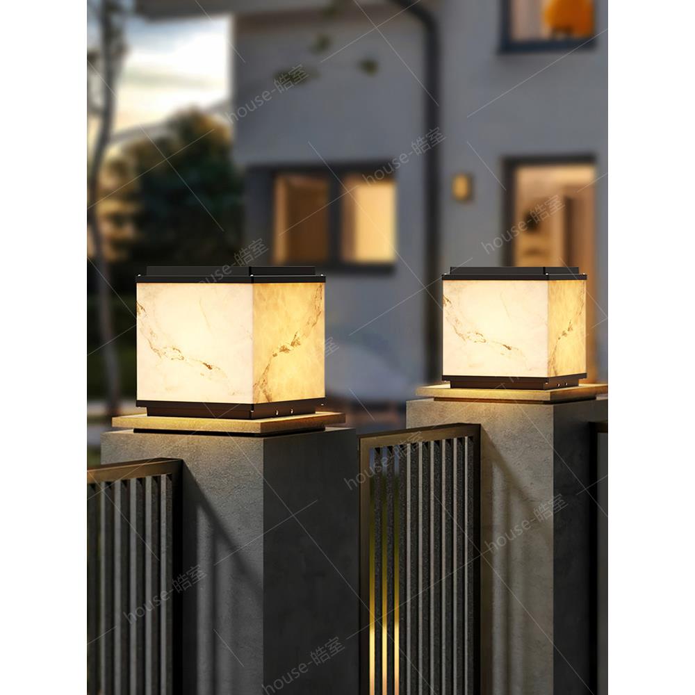 围墙柱头灯太阳能门柱灯户外庭院灯别墅大门柱子灯防水现代立柱灯