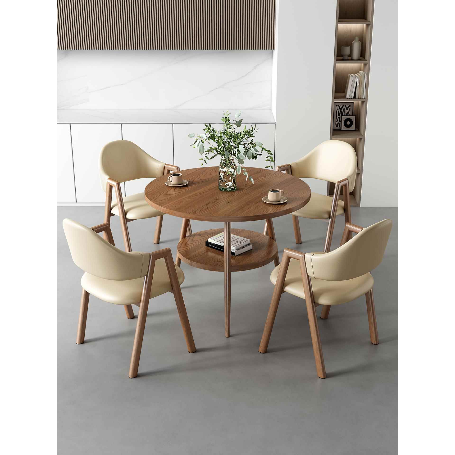 简约洽谈桌椅组合办公会客接待店铺休息区家用阳台休闲双层小圆桌