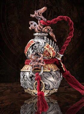 朱炳仁剑葫芦摆件国风汽车挂件覆古做旧道系福禄手把件铜桌面装饰