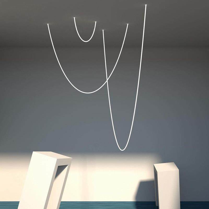 极简线条设计师样板房吧台灯loft挑高别墅楼梯间餐厅工装展厅吊灯