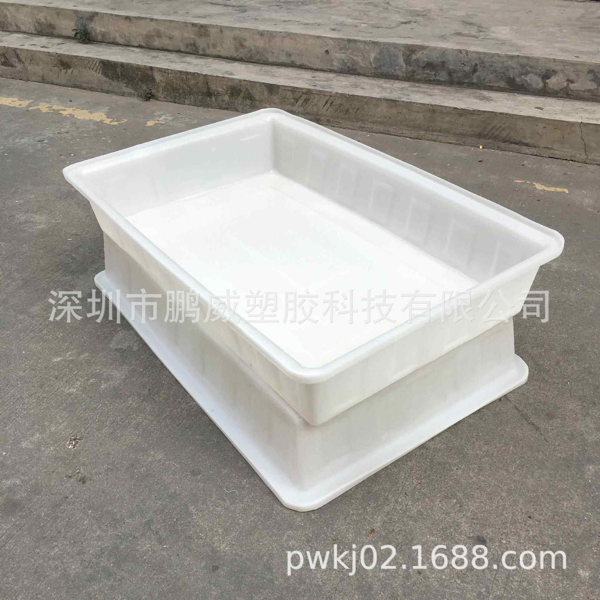QML直厂家销P塑P滚塑周转箱殖养鱼箱运输耐酸碱白色胶盆胶大方盘