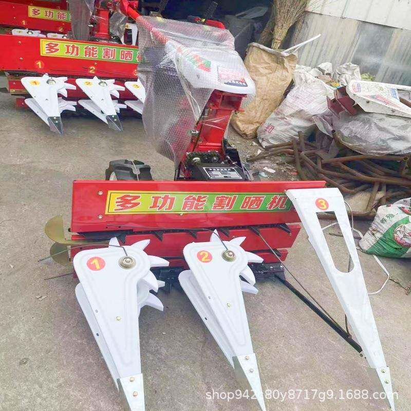 手扶式小型割晒机电启动小麦稻谷牧草收割机养殖甜象草收获机