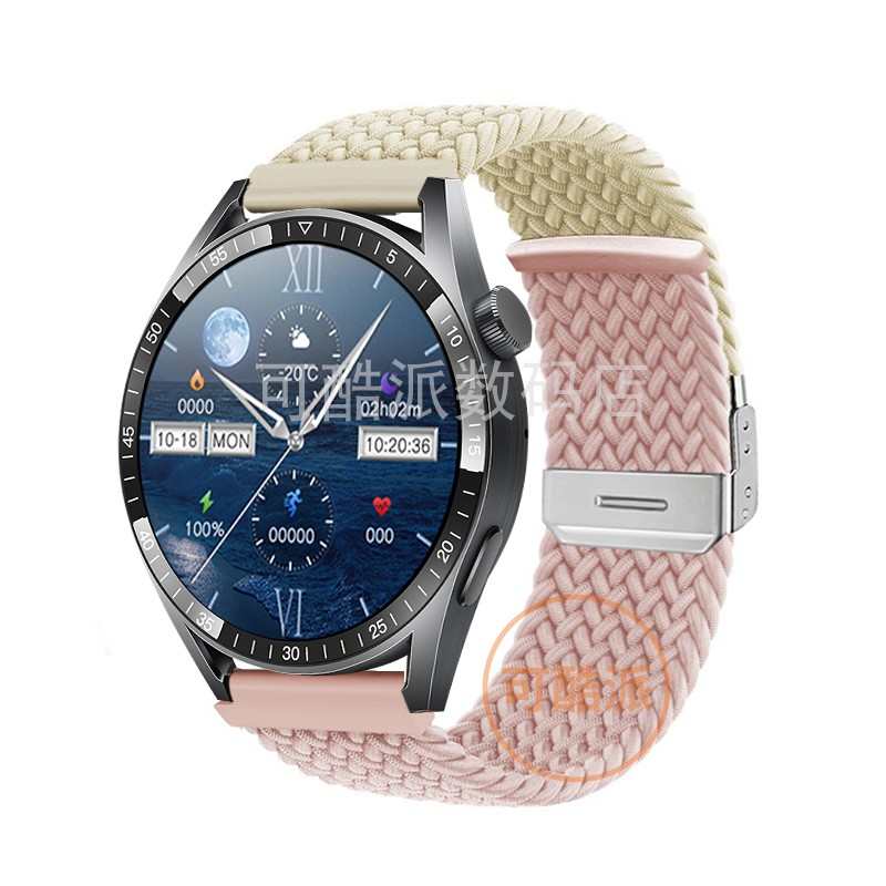 适用爱国者GT8手表带 AIGO WATCH PRO GT3/FW06编织尼龙拼色腕带