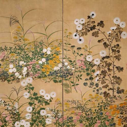 繁花似锦小众中古花卉艺术玄关挂画现代侘寂风客厅装饰画餐厅壁画