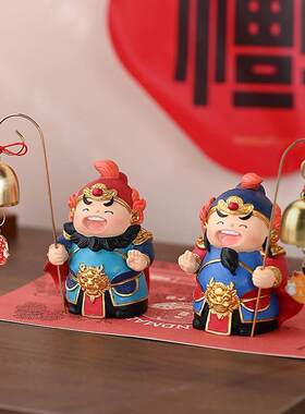 开工大吉大利大将门神招财平安喜乐摆件办公室工位桌面装饰品