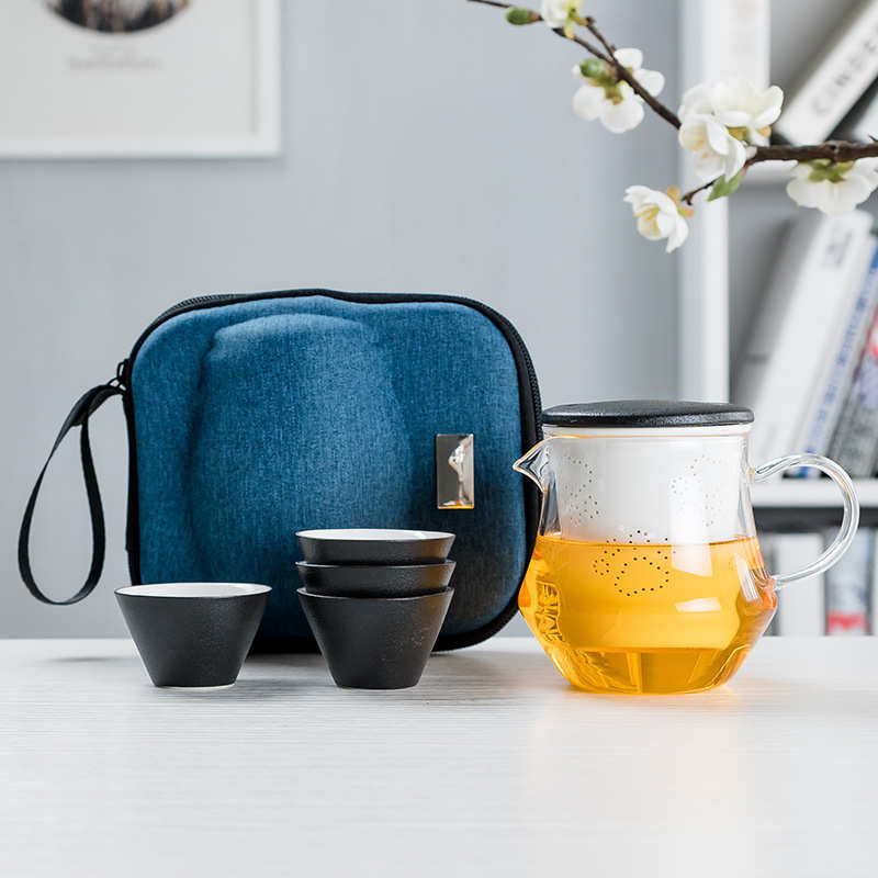 陶瓷旅行茶具套装便携包式快客杯一壶四杯户外随身旅游泡茶壶装备
