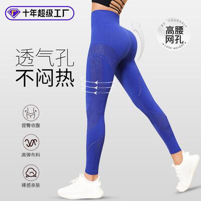 Yoga Pants Womens Sexy Mesh High Waist Bottoming Seamless