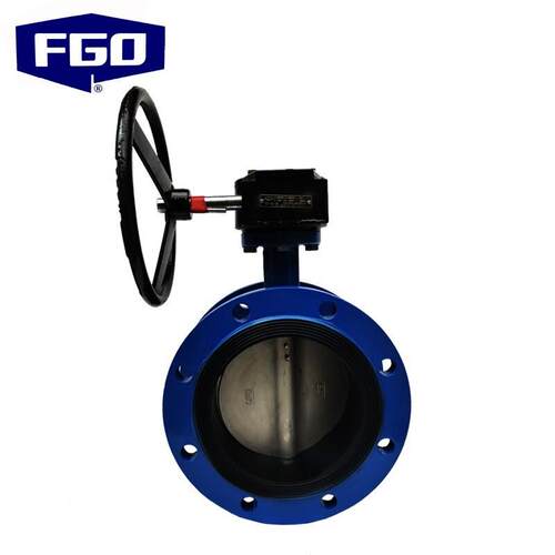 FGO蝶阀蜗轮橡胶软密封铸钢体涡轮法兰蝶阀D41X-16C系列