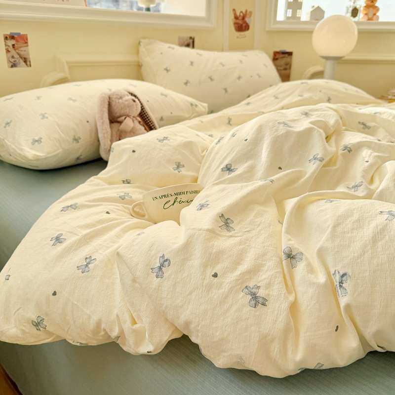 直销水洗点四风波奶油件套套棉被单被罩工厂代发床上三件套被单,床上用品,被套,淘宝优惠券,粉丝福利购,淘宝优惠卷