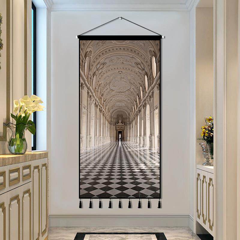 简约北欧挂布背景布墙面装饰布艺挂画 画客厅玄关走廊过道挂毯装