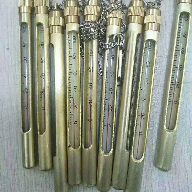 矿用防爆0-100度温度计 带铜套金属套温度测量计 矿用铜管温度计