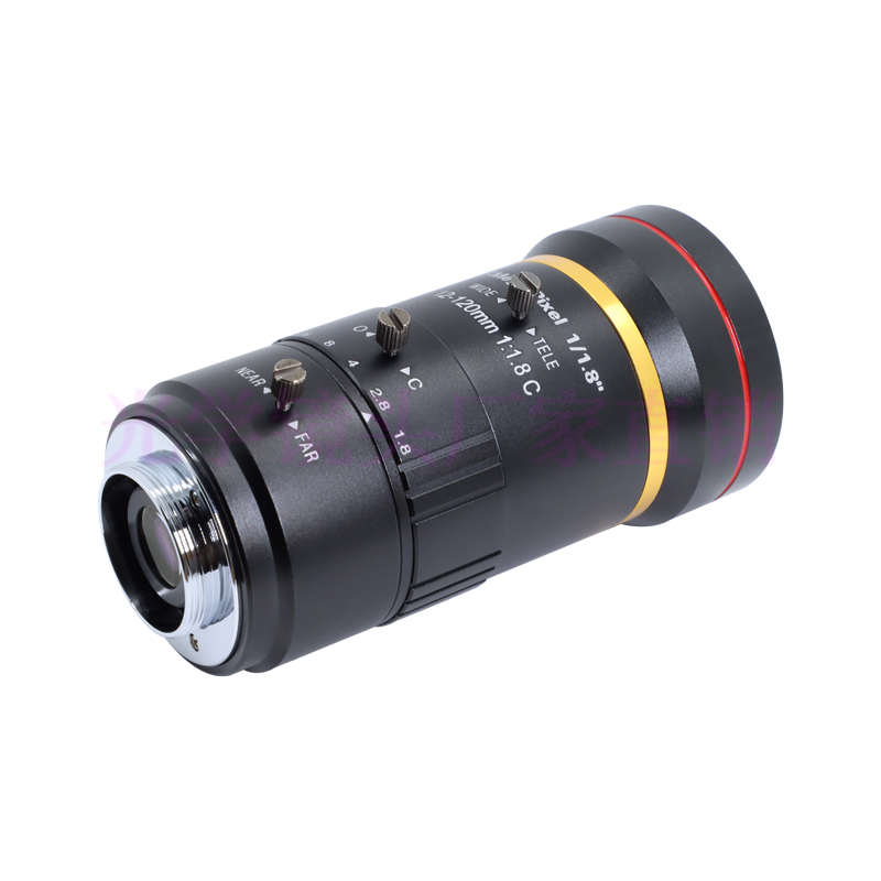工业镜头12-120mm手动变焦监控镜头 1/1.8英寸300万像素C口相机FA