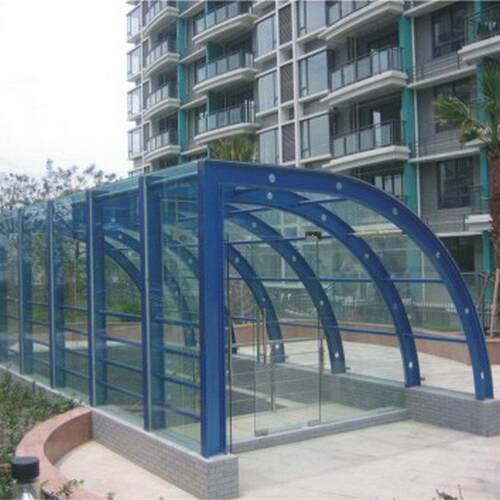 厂家供应钢结构雨棚、门头雨棚、自行车阳光棚