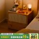 藤编床头柜卧室家用斗柜樱桃木色收纳柜收纳柜实木床边柜子卡门柜