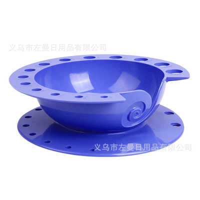 基础毛线碗长春花蓝收纳碗ABS塑料彩盒装编制工具配件勾针收纳盒
