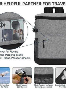 17L 30 Cans Cooler Backpack Large Capacity Lunch Backpack